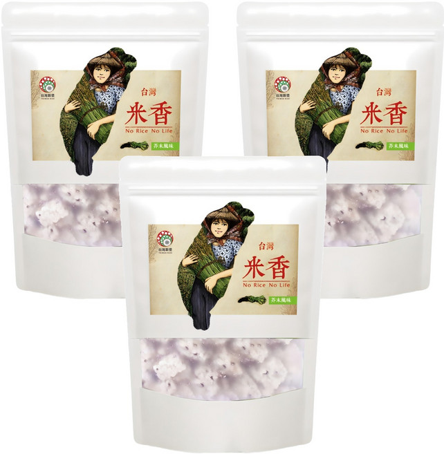 台灣穀堡 台灣公司貨 台灣米香芥末口味, 3個, 220g