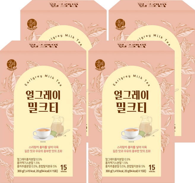 우리차 얼그레이 밀크티, 20g, 15개입, 4개