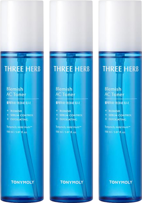 TONYMOLY THREE HERB 草本淨荳護膚乳液, 150ml, 3瓶