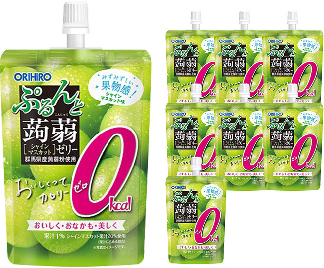 오리히로 샤인머스캣 0칼로리 곤약젤리, 130g, 8개