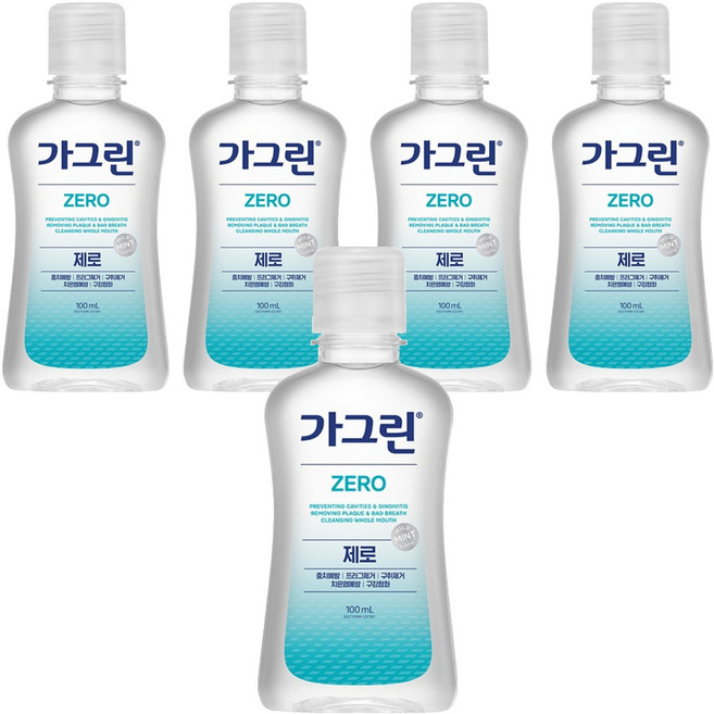 가그린 제로 구강청결제, 100ml, 5개