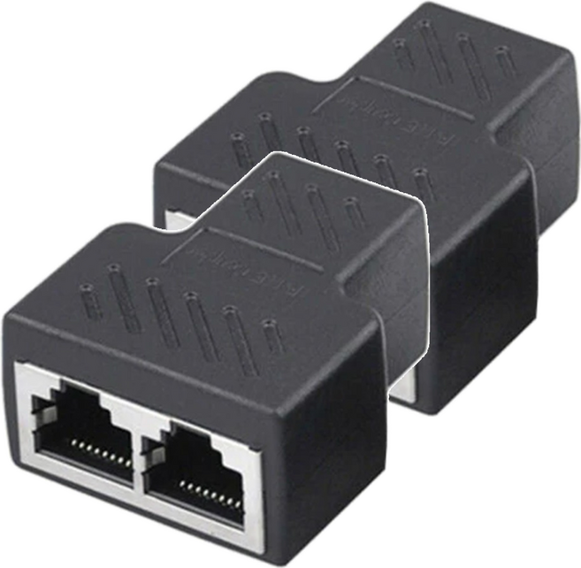 UniSync RJ45一分二網路轉接器/網路信號分接器/三母頭 2個 單一商品
