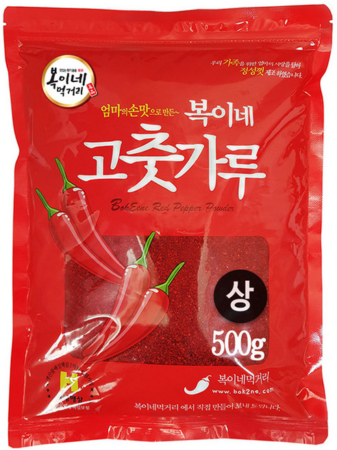 복이네먹거리 중국산고춧가루 상 보통맛 찜용, 500g, 1개