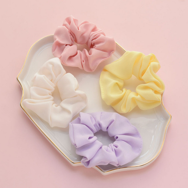 핸날 여아용 무지 미니 곱창밴드 4종 세트