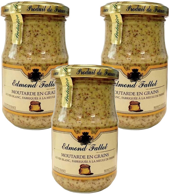 Edmond Fallot 全穀芥末籽醬, 205g, 3個