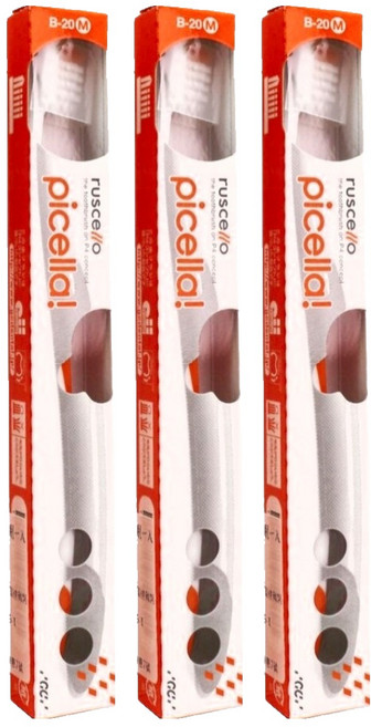 GC Ruscello 軟毛牙刷 B-20M Medium, 1入, 3支