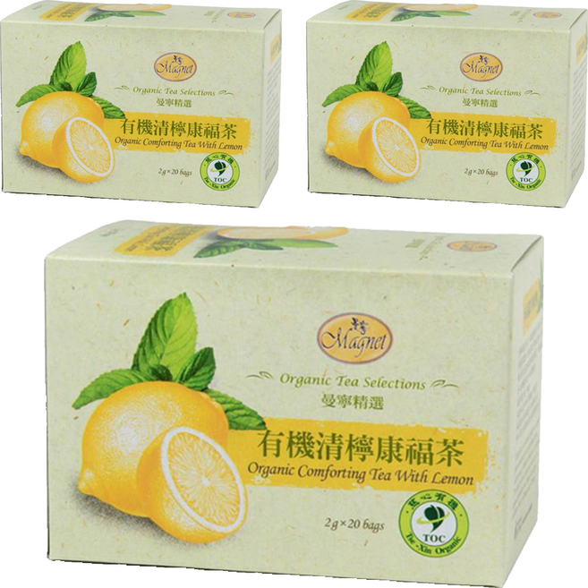 Magnet 曼寧 有機清檸康福茶, 2g, 20包, 3盒