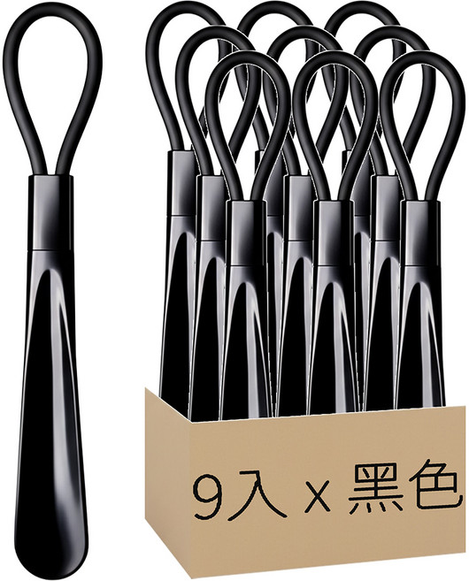Y623 鞋扒9入組 27.5 x 4cm 32g, 黑色, 1組
