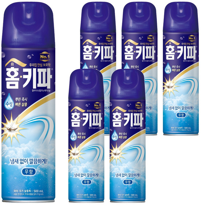 홈키파 무향 에어졸 살충제, 500ml, 6개