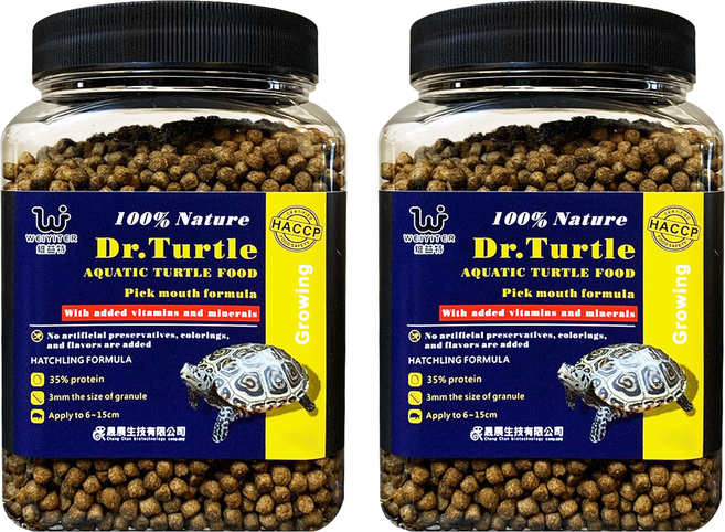 WEIYITER 維益特 水龜挑嘴成長浮水飼料, 2罐, 1000g