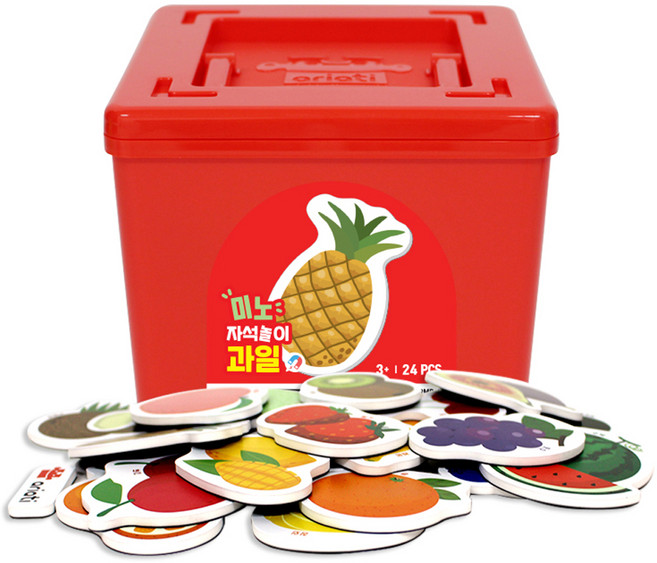 아리아띠 미노 자석놀이 과일, 1세트, 24피스
