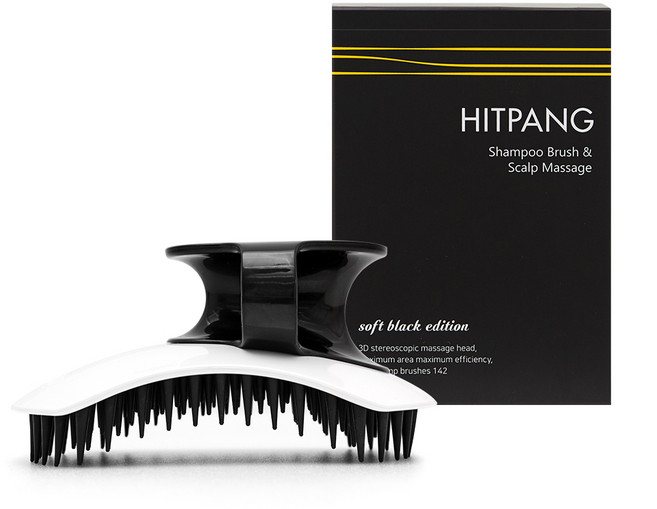 라이프온네이처 히트팡 두피 마사지 겸 샴푸 브러쉬 소프트 블랙 에디션, 혼합색상, 1개