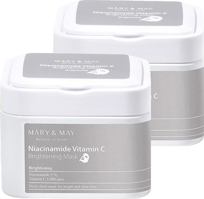 [비건뷰티] 마리엔메이 나이아신아마이드 비타민 C 브라이트닝 뽑아쓰는 마스크팩, 30개입, 2개