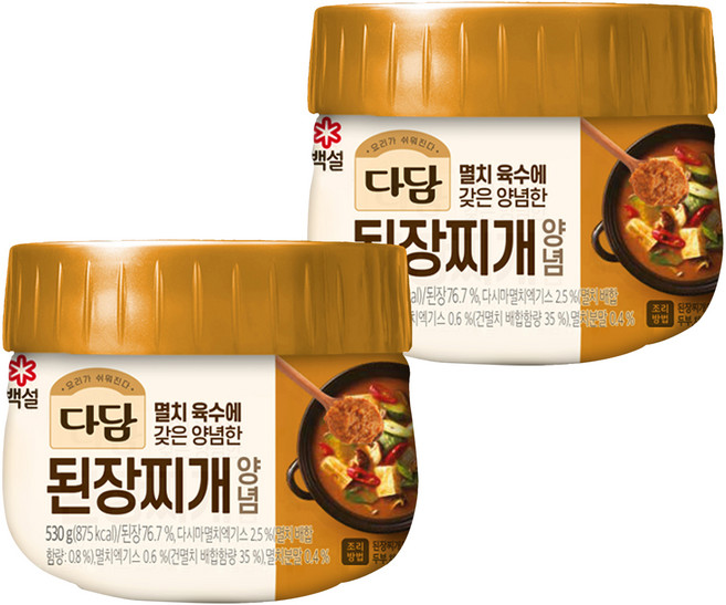 다담 된장찌개 양념, 530g, 2개