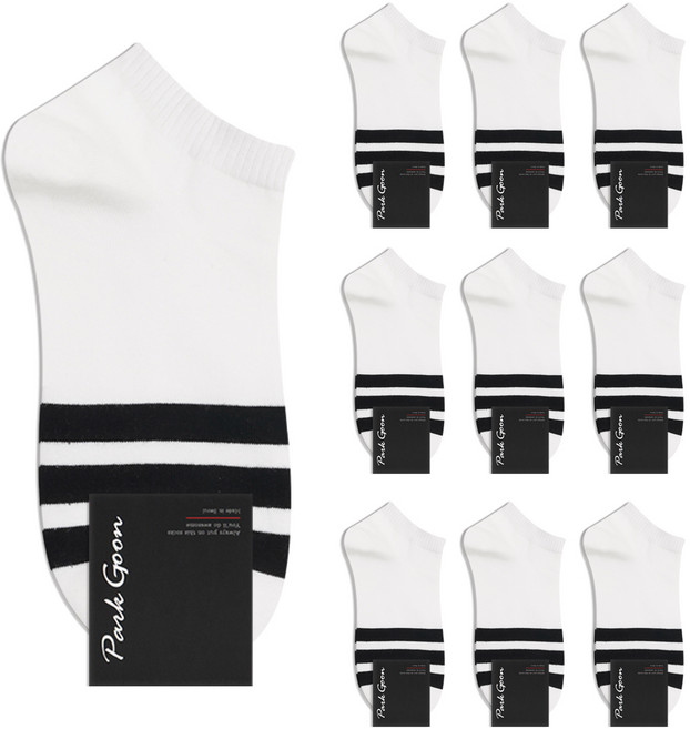 박군 남성용 신사 삼선링글 양말 10족