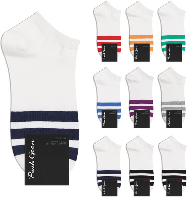 박군 남성용 신사 삼선링글 양말 10족