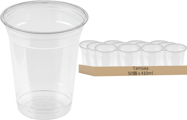 Tamsaa 透明PET冷飲杯 9.2 x 10.7cm, 410ml, 50個, 1個