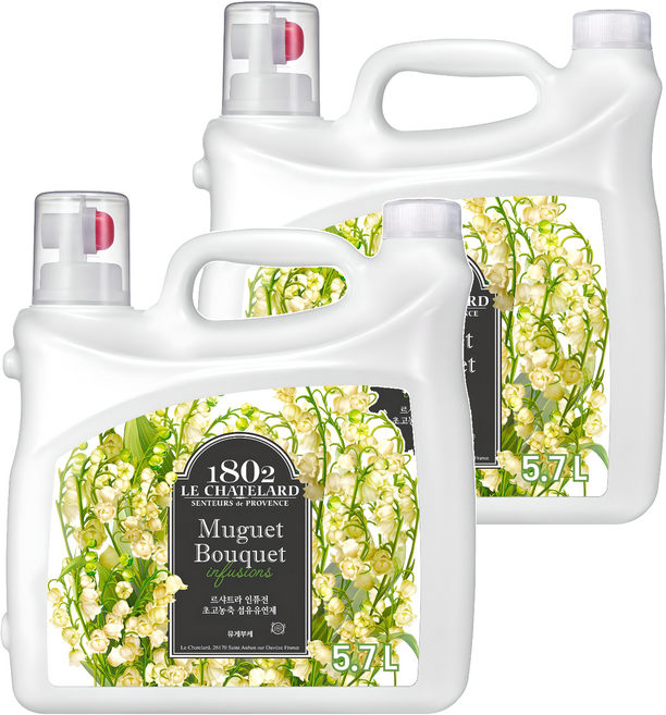 르샤트라1802 인퓨전 초고농축 섬유유연제 뮤게 부케 본품, 5.7L, 2개