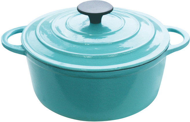 cook power 鍋寶 琺瑯鑄鐵鍋 電磁爐適用 CI-0220GL 28.3 x 14.5cm 2.4kg, 湖水綠, 1個