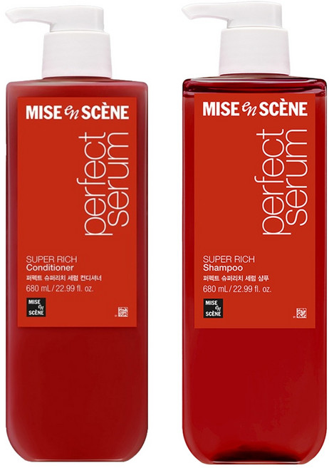 미쟝센 퍼펙트 슈퍼리치 세럼 샴푸 680ml + 컨디셔너 680ml, 1개