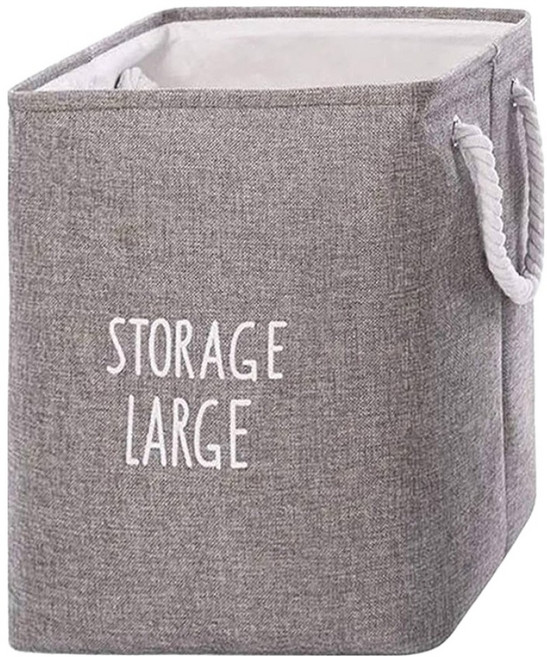 小麥購物 硬質髒衣籃 L216 灰色 40 x 33 x 42cm 可折疊 棉布EVA材質