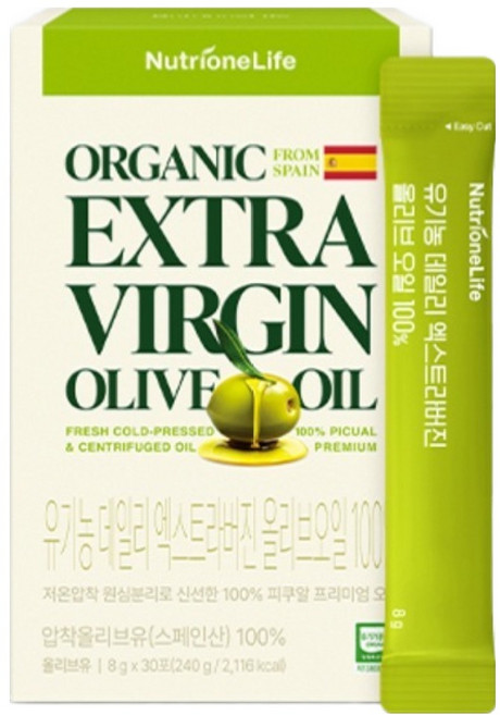 뉴트리원 유기농 데일리 엑스트라버진 올리브오일, 1박스, 240g