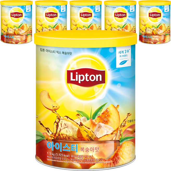 립톤 아이스티 믹스 분말 복숭아맛, 1.5kg, 1개입, 6개