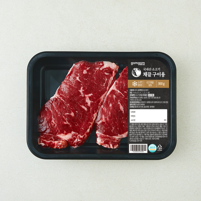 곰곰 국내산 소고기 채끝 구이용 (냉장), 1개, 300g