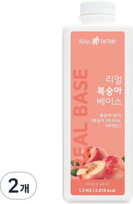 서울팩토리 리얼 복숭아 베이스, 1.2kg, 2개