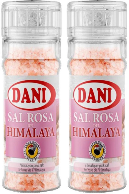 DANI 喜馬拉雅山玫瑰鹽搭配胡椒粒 研磨瓶蓋設計 現吃現磨 方便料理, 100g, 2瓶