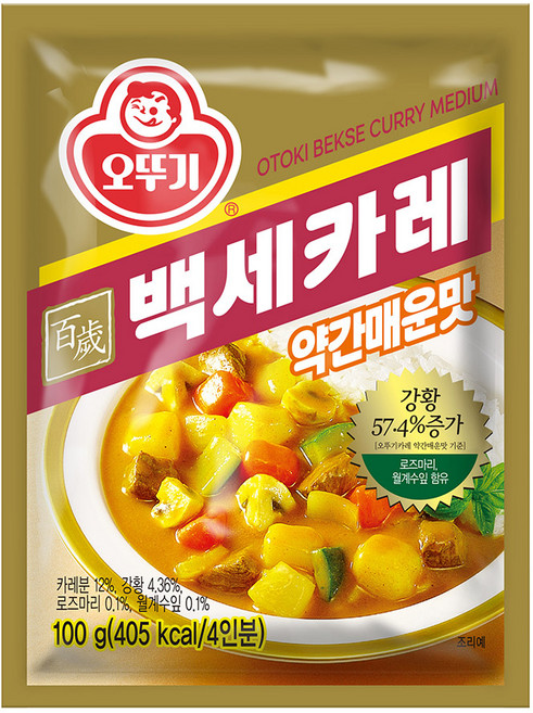 오뚜기 백세카레 약간매운맛, 100g, 1개