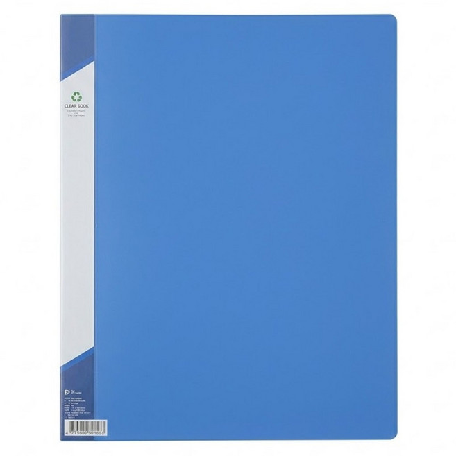 SUANDER 雙德文具 PP主色板資料簿 B4 40入, 藍色, 1本