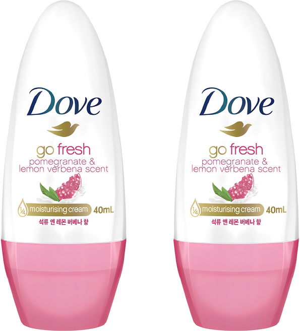 도브 석류 앤 레몬 버베나 향 롤온 데오드란트, 40ml, 2개