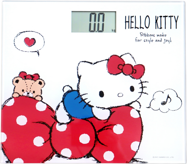 Sanrio 三麗鷗 電子體重計, HW-359KT, 白色 + 紅色蝴蝶結, 1個