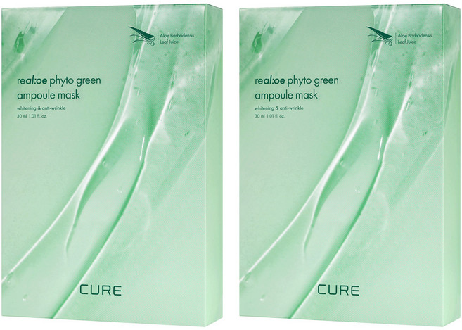 김정문알로에 라 센스 로에 큐어 리알로에 피토 그린 앰플 마스크, 10개입, 2개