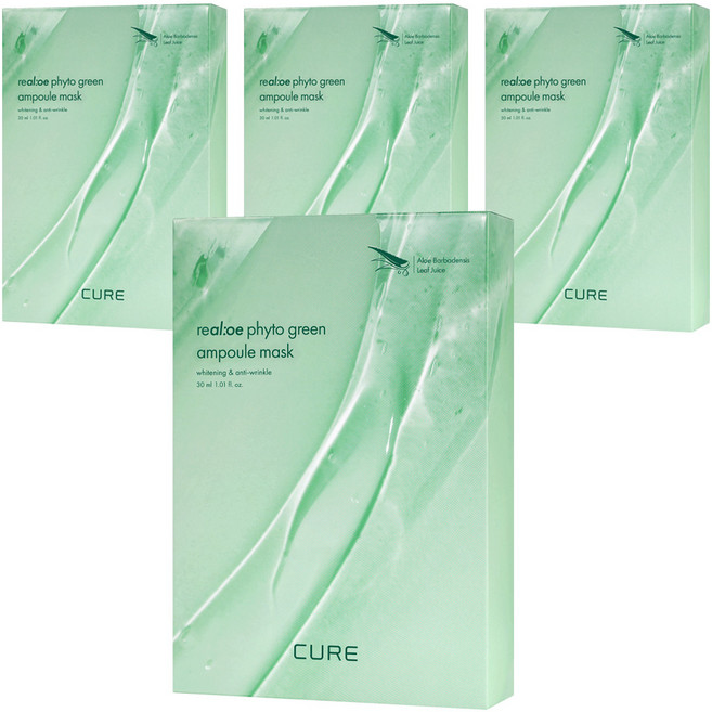 김정문알로에 라 센스 로에 큐어 리알로에 피토 그린 앰플 마스크, 10개입, 4개