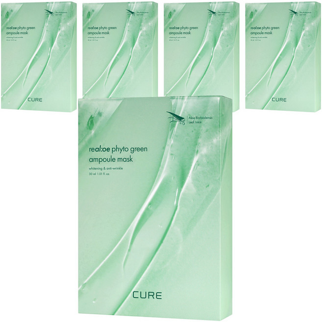 김정문알로에 라 센스 로에 큐어 리알로에 피토 그린 앰플 마스크, 10개입, 5개