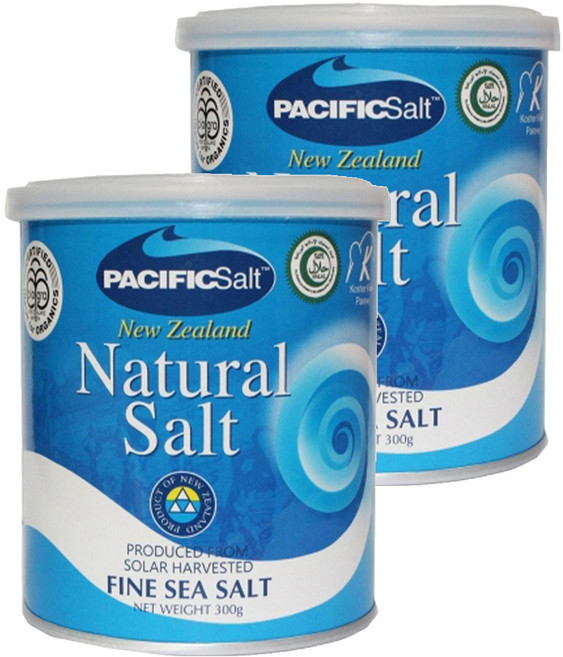 PACIFICSalt 天廚 紐西蘭日曬天然海鹽 保留天然礦物質成分, 300g, 2罐