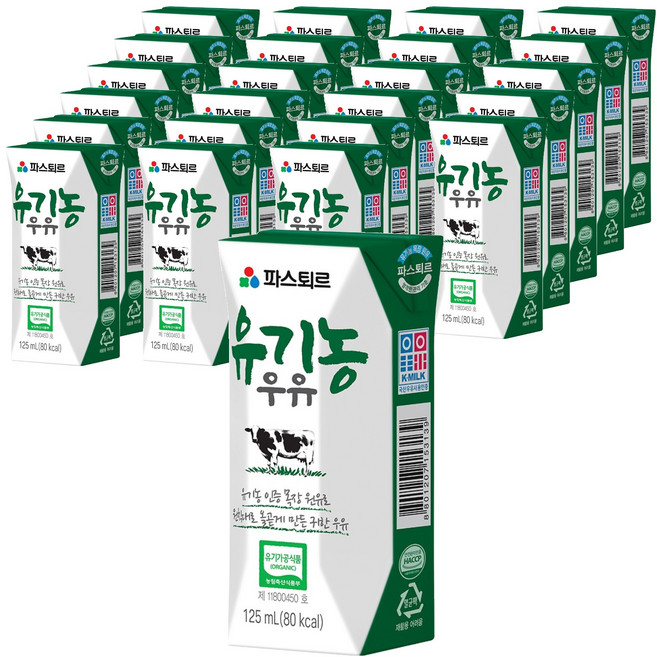 파스퇴르 유기농 우유, 125ml, 24개