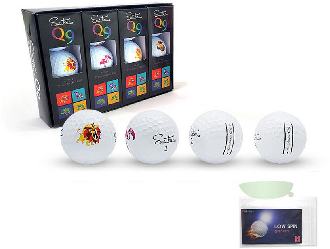 Saintnine 高爾夫球 3層 Q9 + 遠距貼紙, 12個, 白色, 1盒