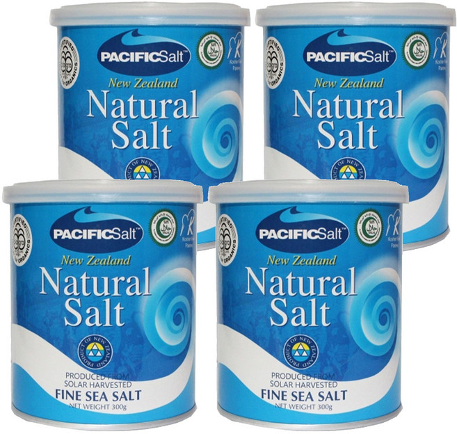 PACIFICSalt 天廚 紐西蘭日曬天然海鹽 保留天然礦物質成分, 300g, 4罐