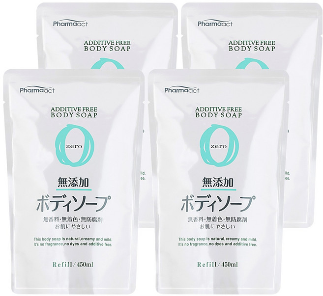 KUMANO 熊野油脂 無添加沐浴露補充包 Zero, 450ml, 4包