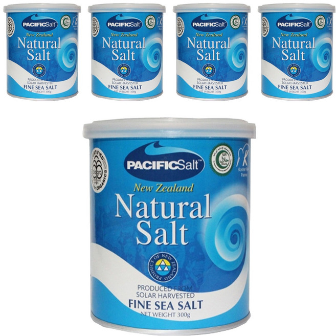 PACIFICSalt 天廚 紐西蘭日曬天然海鹽, 300g, 5罐