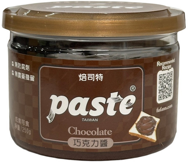FUFANN 福汎 焙司特 巧克力醬, 250g, 1罐