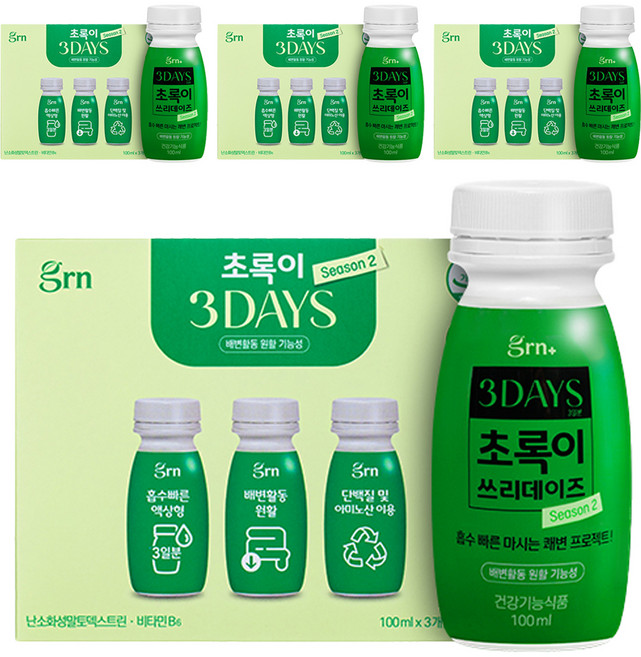 GRN 초록이 쓰리데이즈 시즌2, 100ml, 12개