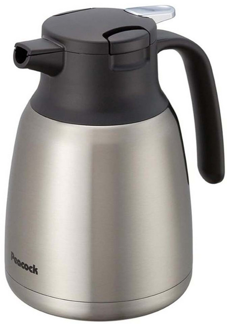 Peacock 日本孔雀 真空斷熱不鏽鋼保溫壺保溫瓶, 原鋼色, 1L, 1個