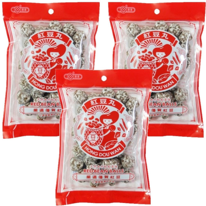 惠香 紅豆丸 台灣經典美食 手工熬煮 紮實鬆Q, 180g, 3包