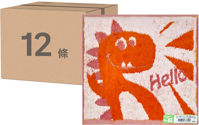 DASING 達興 HELLO緹花小方巾 S0802 24 x 22cm, 恐龍 顏色隨機, 12條