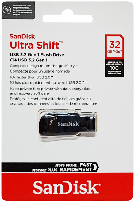 SanDisk 晟碟 公司貨 Ultra Shift隨身碟 SDCZ410-032G-G46, 32GB, 1入