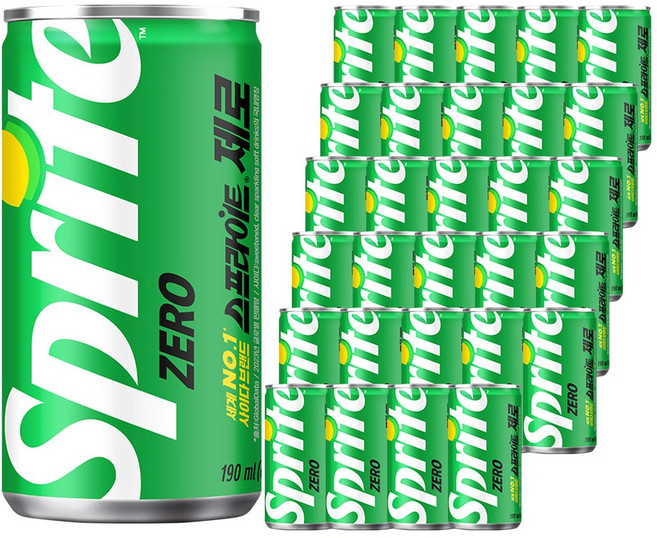스프라이트 제로 사이다, 190ml, 30개